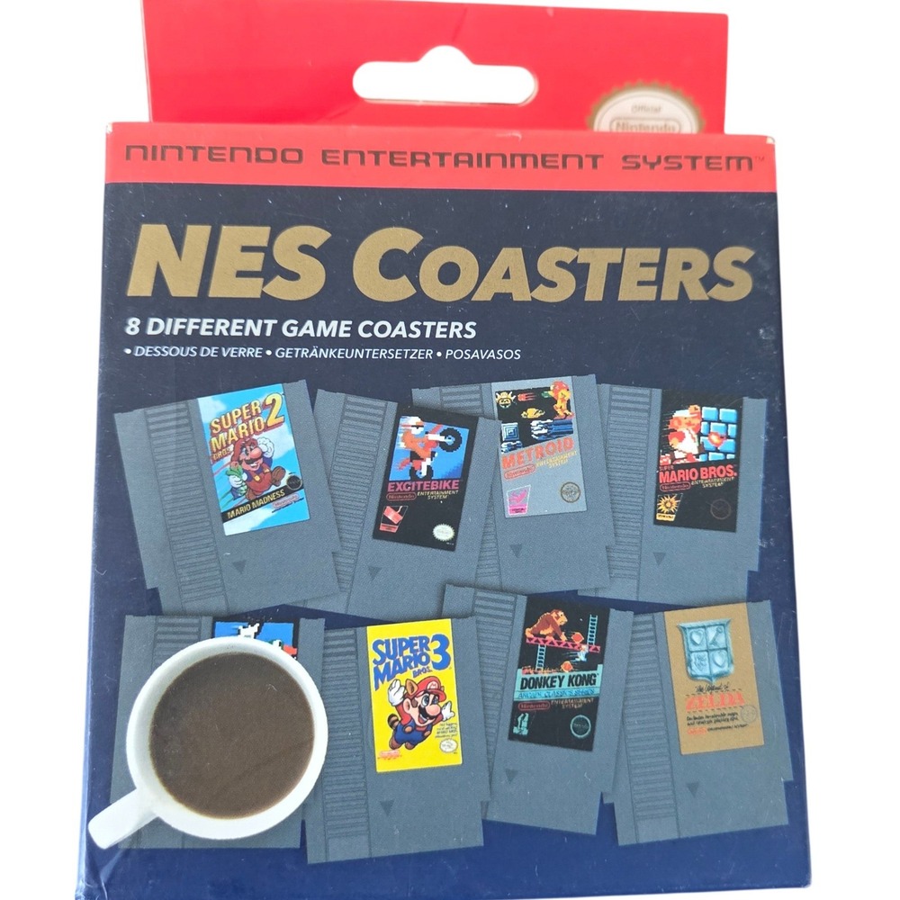 Nintendo NES Coasters‎ Super Mario Donkey Kong Zelda New in Box Set of 8